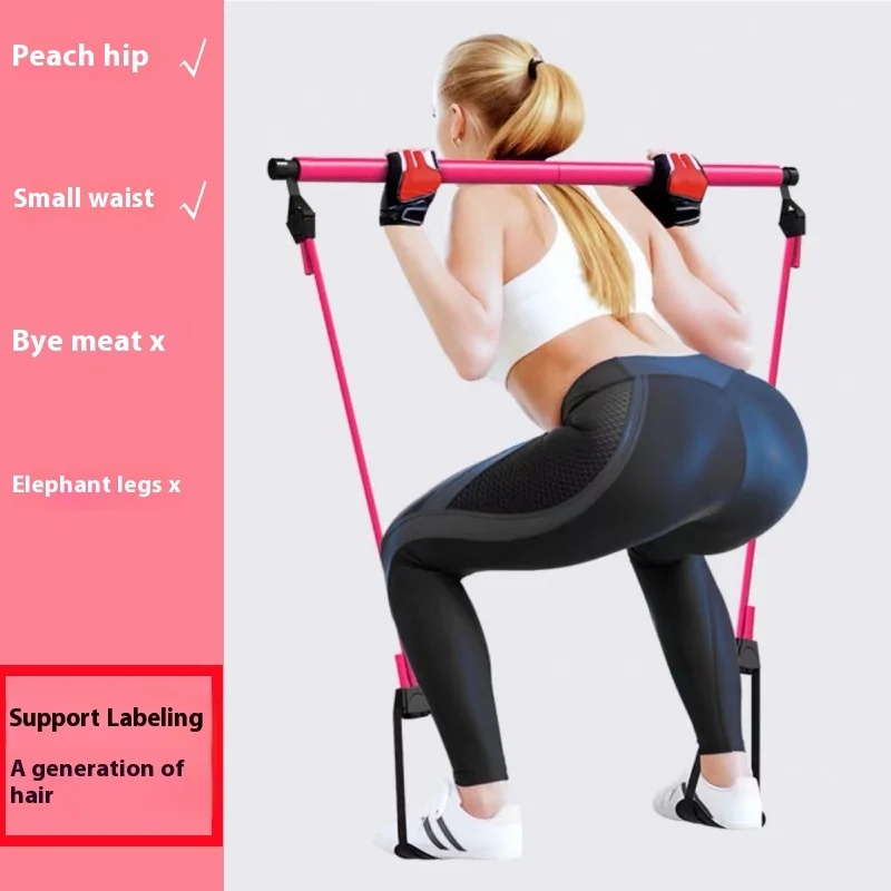 Pilates Yoga Ring Exercises - Pilates Stick - Adjustable Fitness Bar
