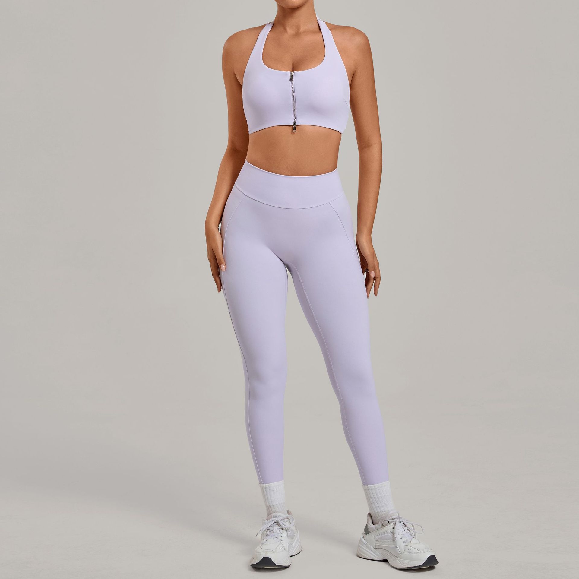 Women Halter Zip Sports Bra Hi - Pilates Yoga Logo recension och pris