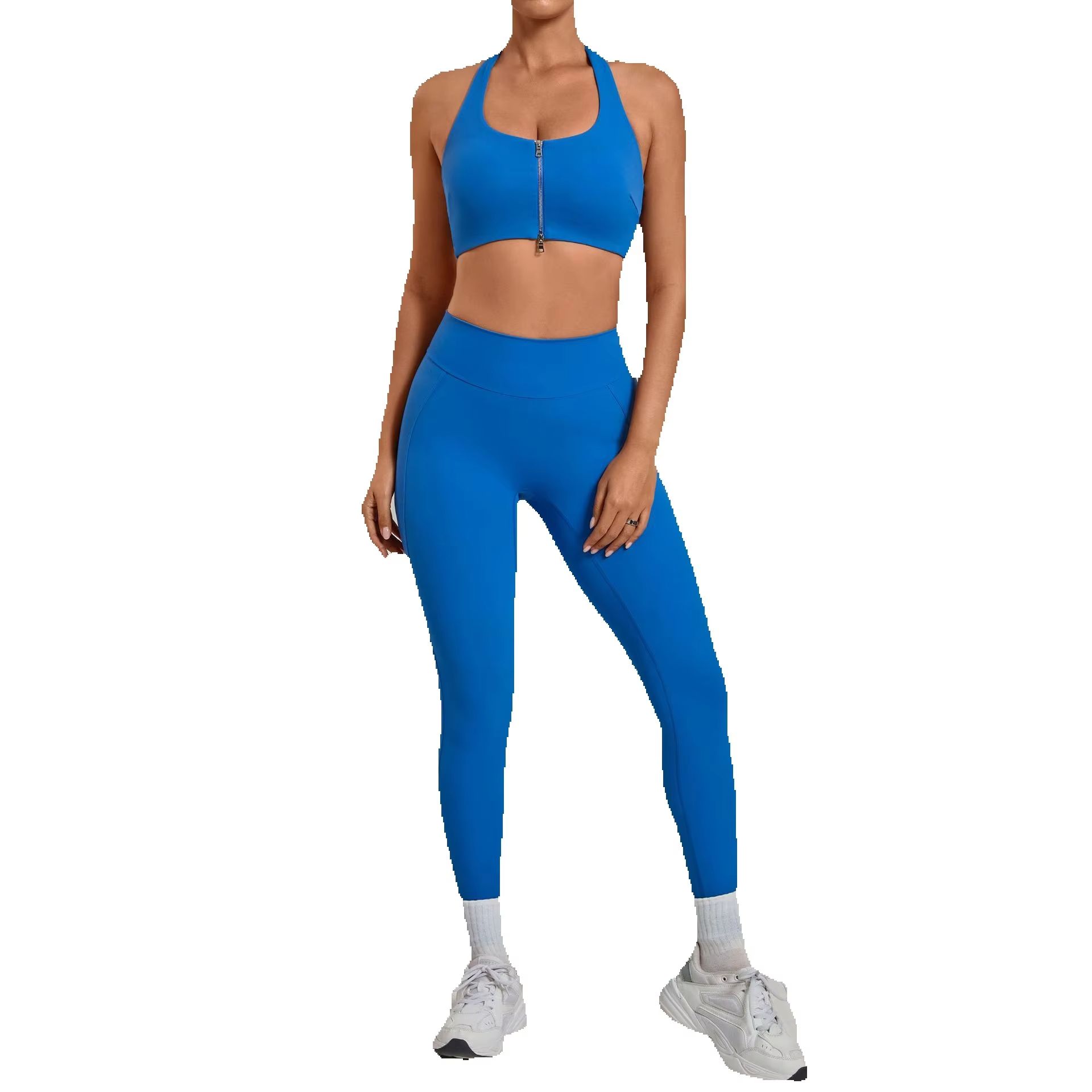 Women Halter Zip Sports Bra Hi - Pilates Yoga Logo recension och pris